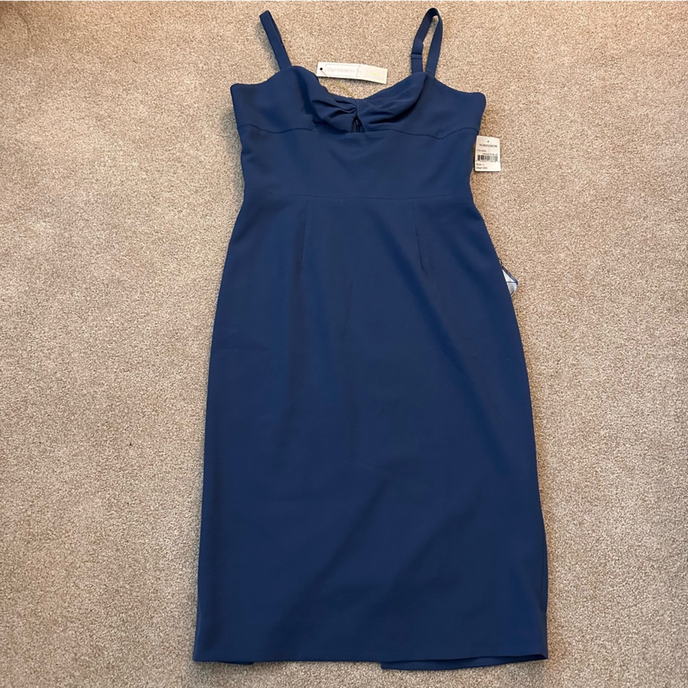 NWT Dress The Population Eve Twist Front Sweetheart Sheath Dress Size Large - Picture 2 of 8